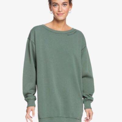 Sudadera larga ROXY vestido cuello redondo Mujer Meeting Up Ref. ERJKD03380 verde