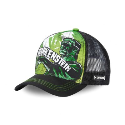 Gorra CAPSLAB rejilla y ajustable Trucker Monster Frankenstein Negro y verde