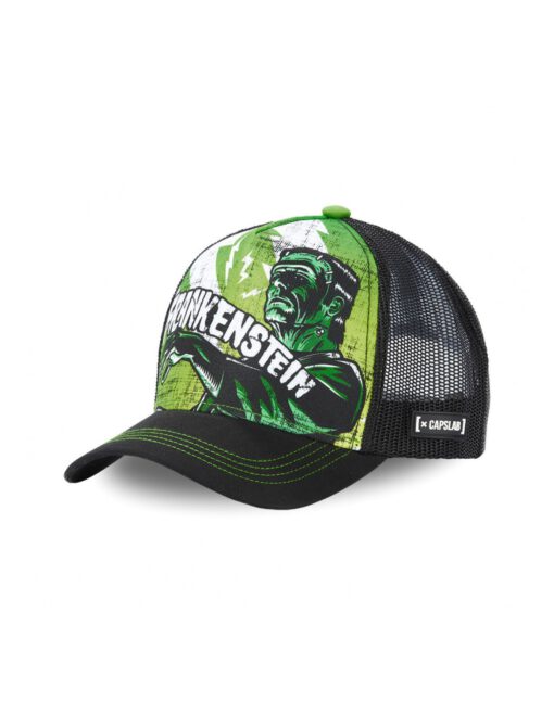 Gorra CAPSLAB rejilla y ajustable Trucker Monster Frankenstein Negro y verde