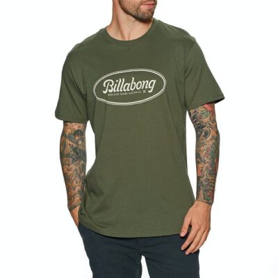 Camiseta BILLABONG básica para hombre manga corta State Beach MILITARY (0176) Ref. Z1SS27BIF1 verde logo pecho