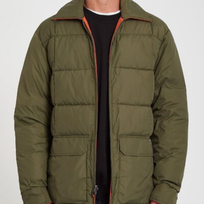 Chaqueta VOLCOM invierno REVERSIBLE para hombre HOBRO - MILITARY Ref. A1732005_MIL verde/naranja