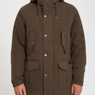 Chaqueta invierno Hombre VOLCOM con capucha PARKA STARGET 5K - LEAD Ref. A1732012_LED marrón