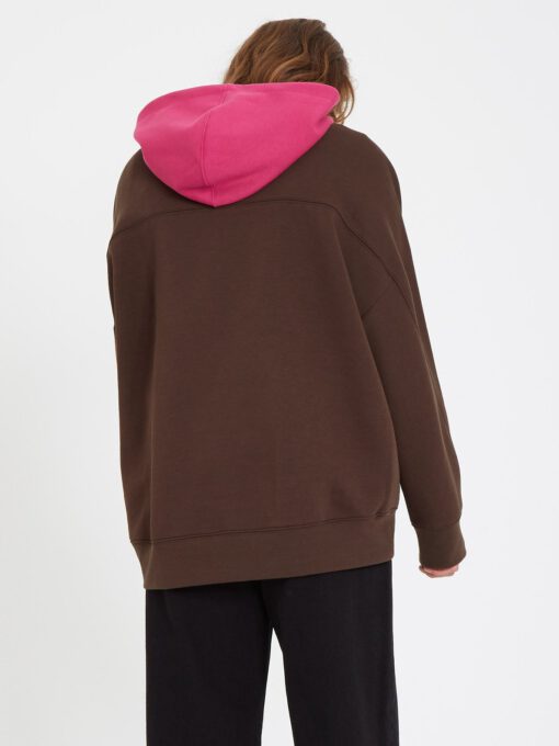 Sudadera larga VOLCOM para mujer con capucha corte oversize WEIRDI - DARK BROWN Ref. B4132104 marrón