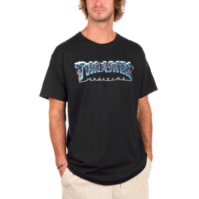 Camiseta THRASHER Magazine Hombre manga corta Black Ice T-Shirt Ref. TSR-144868 negra logo hielo