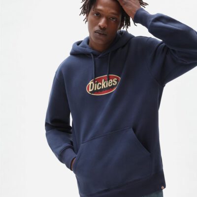  Sudadera DICKIES hombre con capucha suave Saxman Hoodie Navy Ref. DK0A4XFM Azul marino logo pecho