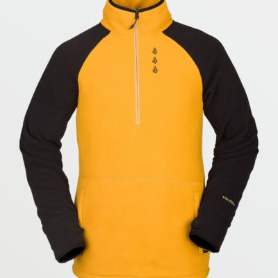 Sudadera VOLCOM polar invierno con media cremallera para hombre POLARTEC RESIN GOLD Ref. G4152200 amarillo mangas negras