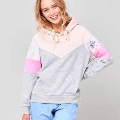 Sudadera RIP CURL Mujer con capucha para mujer Zenika Colorblock Ref. Cement Marle gris/rosa palo