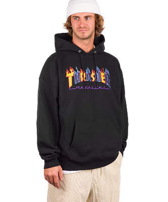 Sudadera THRASHER Hombre con capucha Ref.144970 Double flame logo Hoodie Black negra