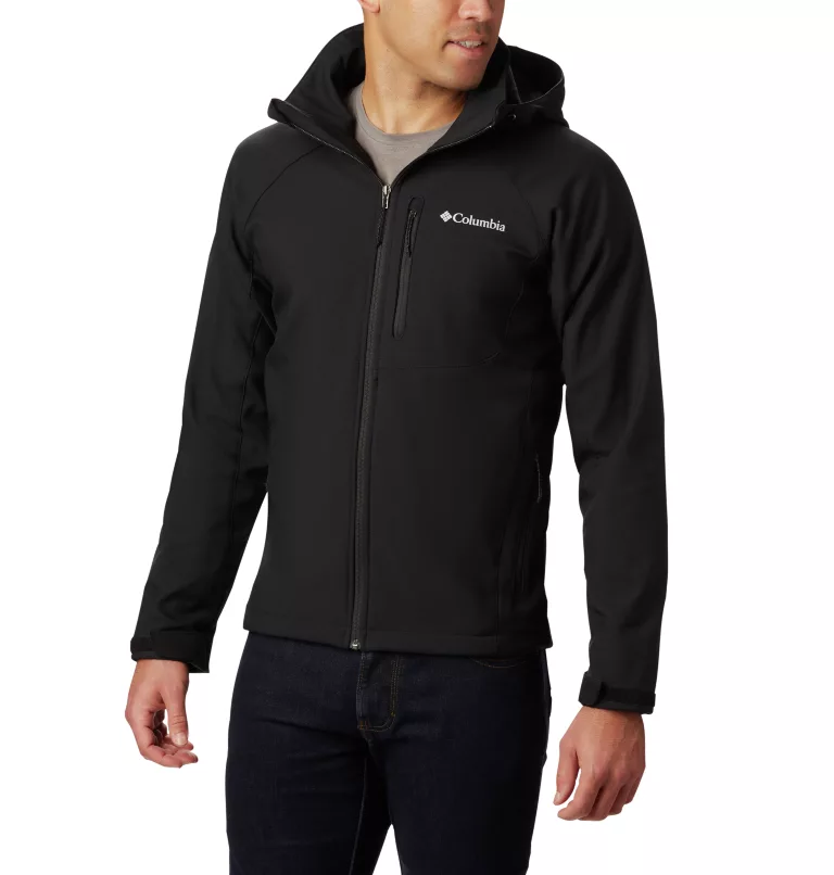 Chaqueta COLUMBIA con capucha para hombre Softshell negra