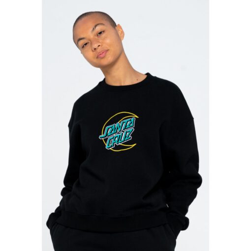 Sudadera SANTA CRUZ Mujer cuello redondo Empty Moon Dot Crew black Ref. SCA-CRW-0751 negra