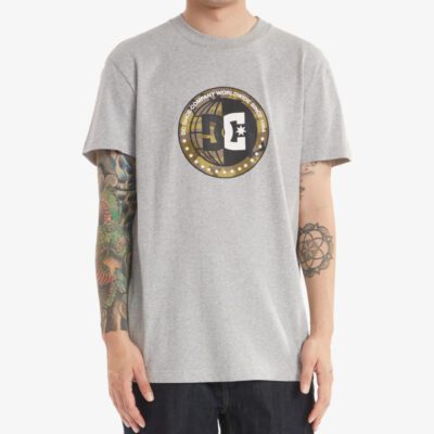 Camiseta DC Shoes manga corta básica para hombre HALF WAY GRIS HEATHER (knfh) Ref. EDYZT04223 gris logo pecho