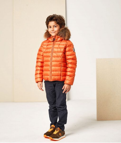 Chaqueta capucha pelo Jott de plumas pato Niño GOLD GARCON GRAND FROID 5901/740 Orange Justoverthetop Color naranja