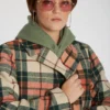 Chaqueta invierno VOLCOM abrigo Mujer corte oversize PLAYEDCOAT - MULTI Ref. B1732102_TCT cuadros verdes -salmon