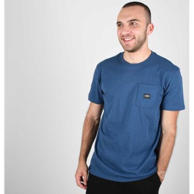 Camiseta BILLABONG para hombre manga corta Stacked Denim blue Ref. S1SS01BIP0 azul lisa bolsillo pecho