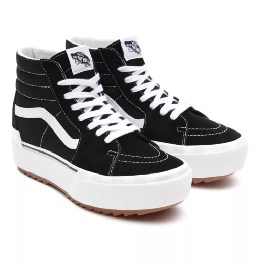 Zapatillas altas plataforma VANS chica DE ANTE Y LONA SK8-HI STACKED Ref. VN0A4BTW5ZN negras/blancas