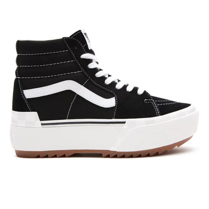 Vans negras altas con plataforma sales