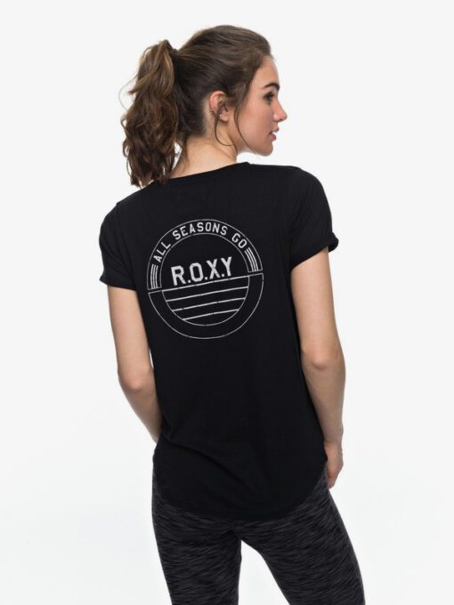 Camiseta ROXY manga corta para Mujer Wake Electric Feel A Ref. ERJKT03311 negra logo espalda