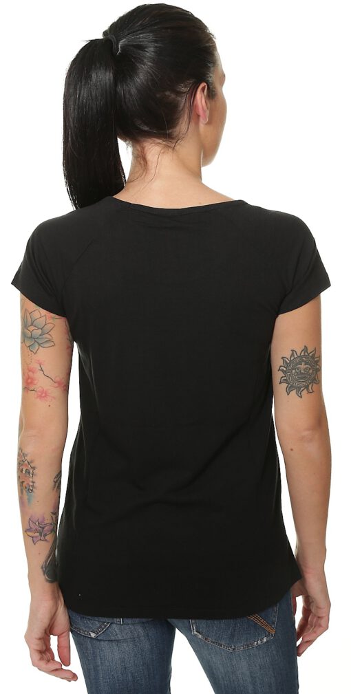 Camiseta NIKITA Mujer manga corta MINERAL T-SHIRT black REF. NGWTMIN Negra logo pecho