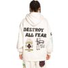 Sudadera GRIMEY con capucha Unisex Grimey "Destroy All Fear" Hoodie - White | Fall 21 Ref. GCH504-WTH blanca dibujos multicolor
