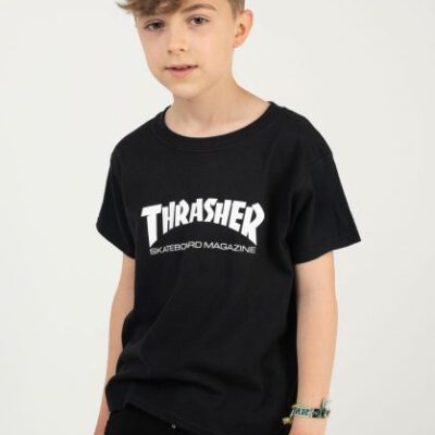 Camiseta THRASHER NIÑO manga corta Youth Skate Mag Kids Ref. 134106 Negra logo blanco