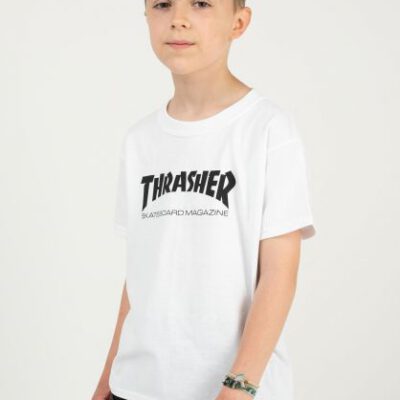 Camiseta THRASHER NIÑO manga corta Youth Skate Mag Kids Ref. 134106 Blanca logo negro