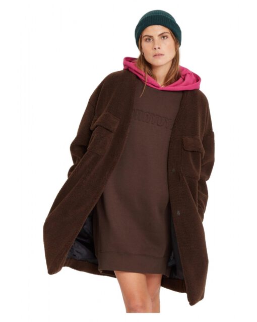 Abrigo VOLCOM de piel sintética con forma ovoide para mujer EESYPEESY - DARK BROWN Ref. B1732107_DBR Marrón