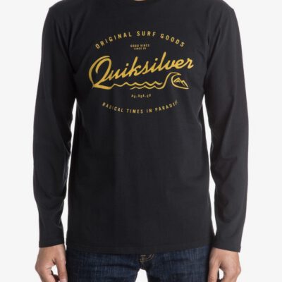 Camiseta Hombre QUIKSILVER manga larga Classic West Pier (byjo) Ref. EQYZT03939 negra logo pecho rojo