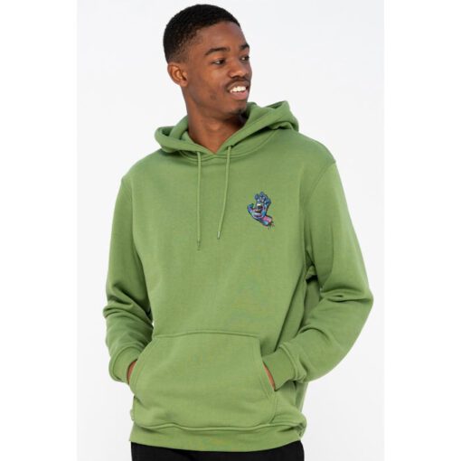 Sudadera Santa Cruz hombre suave con capucha Growth Hand Hoodie Ref. SCA-HDY-4955 verde puño/mano