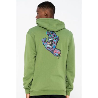 Sudadera Santa Cruz hombre suave con capucha Growth Hand Hoodie Ref. SCA-HDY-4955 verde puño/mano