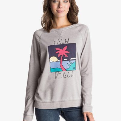 Sudadera ROXY manga larga para Mujer Ray Of Light Palm Beach (sgrh) Ref. ERJFT03271 gris playa