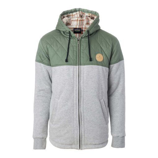 Chaqueta polar Rip Curl hombre acolchado con capucha cálido FLANNY FLEECE Ref. CFERS4 gris/verde