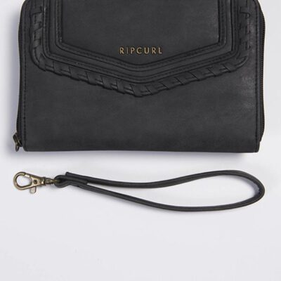 Billetera Rip Curl mujer Cartera Monedero grande RONX OVERSIZED WALLET Ref. LWUIM1 negro