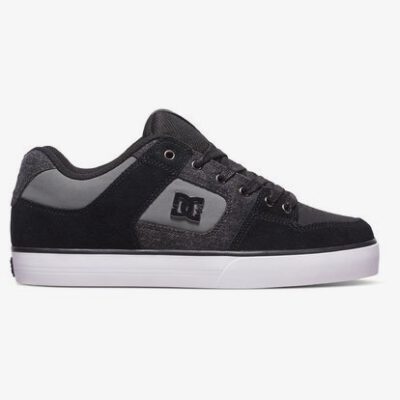 Zapatillas de piel cuero DC SHOES para hombre PURE SE Black destroy wash (kdw) Ref. 301024 negra