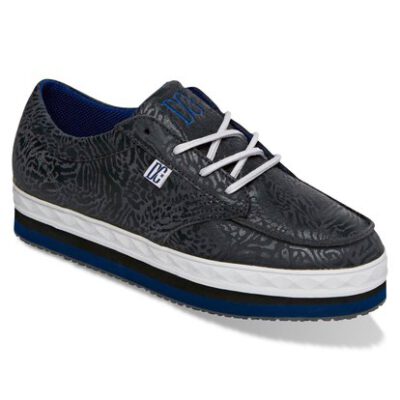 Zapatillas piel DC Shoes punta mocasín para mujer CREEPER grey (gry) Ref. 320413 Gris/azul animal print