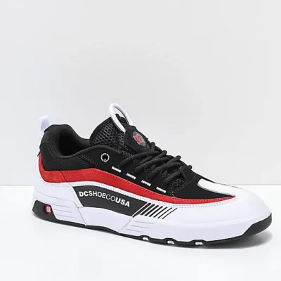 ZapatillasPiel DC SHOES para hombre LEGACY 98 SLIM SE BLACK/WHITE/RED (XKWR) Ref. ADYS100445 blanca/roja/negra