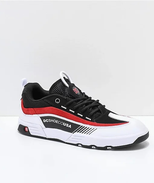 ZapatillasPiel DC SHOES para hombre LEGACY 98 SLIM SE BLACK/WHITE/RED (XKWR) Ref. ADYS100445 blanca/roja/negra