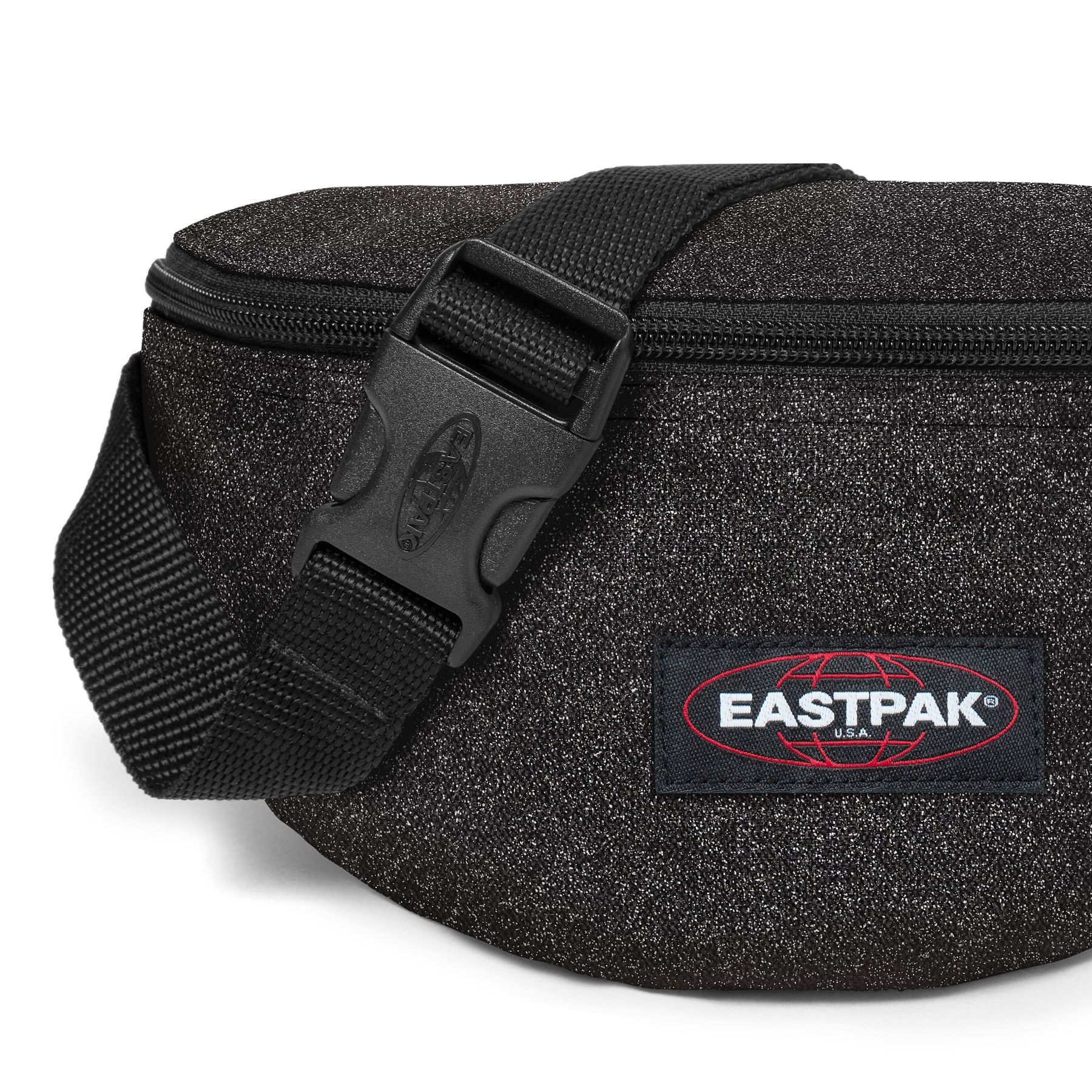 Riñonera Eastpak Springer 2 litros EK074N98 Black/Negra con un toque purpurina | Berart - Tienda Moda Gausach, Vielha, Valle de Aran