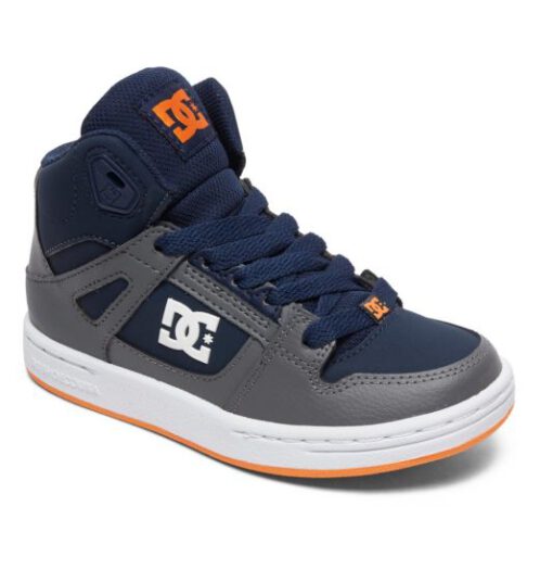Zapatillas cuero DC SHOES para niño PURE HIGH-TOP grey/dark/navy (gn2) Ref. ADBS100242 Gris/azul/naranja