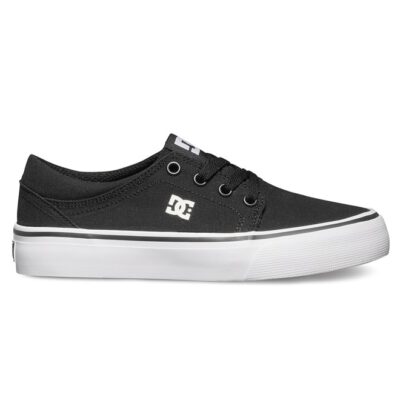 Zapatillas DC SHOES para niño TRASE TX BLACK/WHITE (BKW) Ref. ADBS300251 negra suela blanca