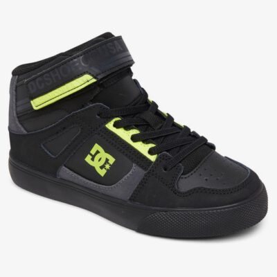 Zapatillas altas cuero DC SHOES para niño PURE HIGH-TOP EV BLACK/YELLOW (XKKY) Ref. ADBS300324 negra/amarilla