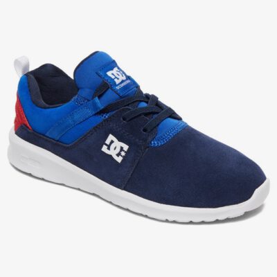 Zapatillas ante DC SHOES niño muy cómodas cordones elásticos HEATHROW SE navy/red (nrd) Ref. ADBS700049 azul/roja