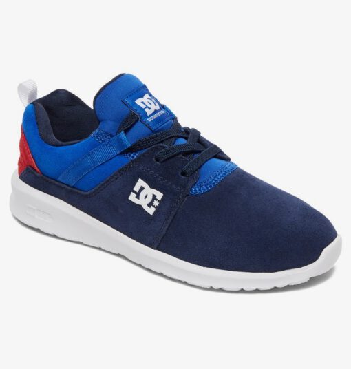 Zapatillas ante DC SHOES niño muy cómodas cordones elásticos HEATHROW SE navy/red (nrd) Ref. ADBS700049 azul/roja