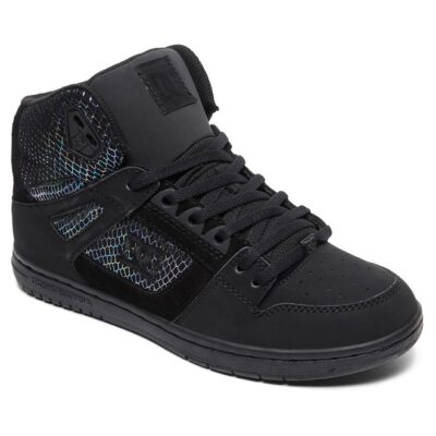 Zapatillas altas cuero DC SHOES chica SE PURE BLACK/SILVER/BLACK (0sb) Ref. ADJS100116 negra