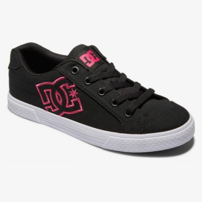 Zapatillas téxtil DC Shoes para mujer CHELSEA BLACK/CRAZY PINK/BLACK (bzb) Ref. ADJS300243 negra logo rosa
