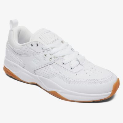 Zapatillas cuero DC SHOES para hombre E.TRIBEKA WHITE/GUM (wg5) Ref. ADYS700173 blanca suela goma