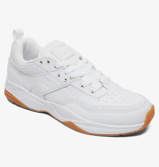 Zapatillas cuero DC SHOES para hombre E.TRIBEKA WHITE/GUM (wg5) Ref. ADYS700173 blanca suela goma