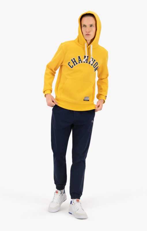 Sudadera CHAMPION Hombre con capucha COLLEGIATE LOGO ORGANIC COTTON HOODIE Ref. 216569 amarilla