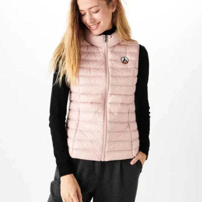 Chaleco sin mangas Jott de plumas pato Mujer SEDA BASIC PF22WDOW04-401Rose clair Justoverthetop Color Rosa palo