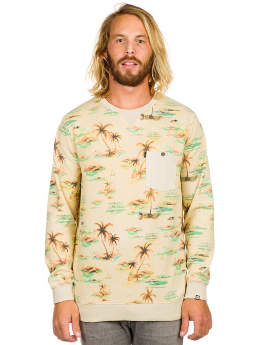 Sudadera RIP CURL Hombre Cuello redondo bolsillo pecho Surf Craft Scene crew Moonbeam Ref. CFEDG4 beig tropical