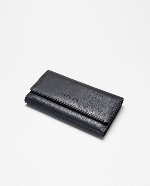 Billetera monedero Rip Curl Essentials 2 phone wallet para mujer 3 hojas Ref. LWUIS1 negra